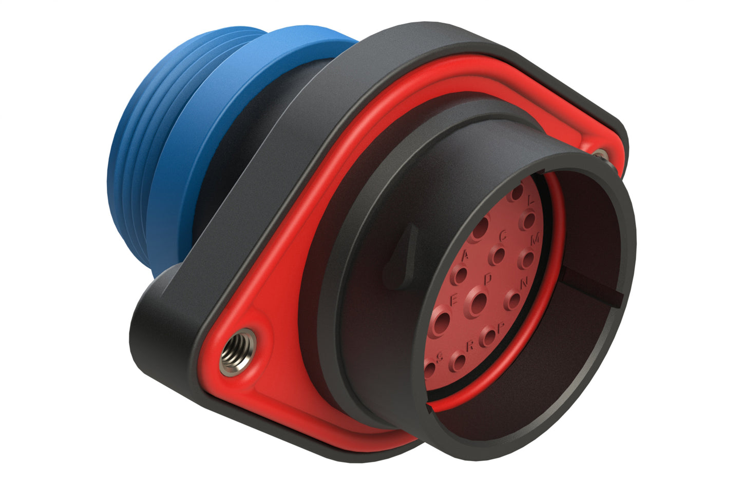 AHDP02-24-21PR-STA 21 Position Panel Mount Receptacle, Pin, Shell Size 24, Reduced Diameter Seal (Blue Adapter), Small Thread Adapter