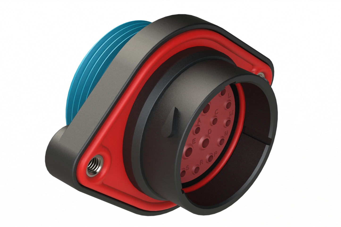 AHDP02-24-21PR-WTA 21 Position Panel Mount Receptacle, Pin, Shell Size 24, Reduced Diameter Seal (Blue Adapter), Wide Thread Adapter