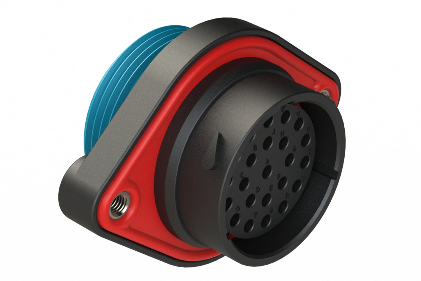 AHDP02-24-23SR-WTA 23 Position Panel Mount Receptacle, Socket, Shell Size 24, Reduced Diameter Seal (Blue Adapter), Wide Thread Adapter