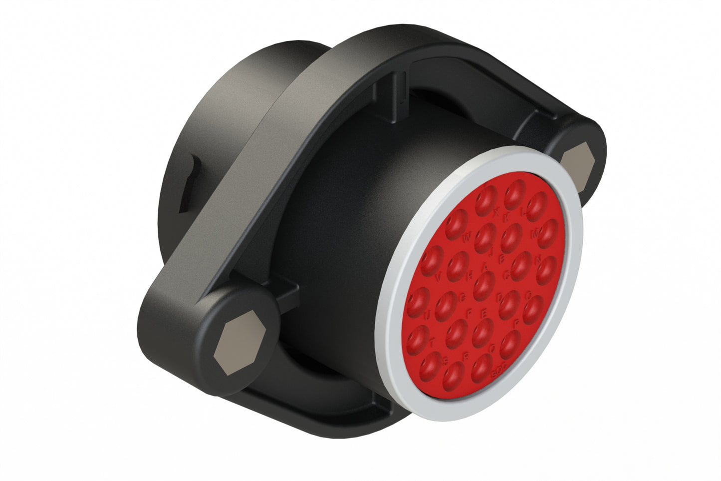 AHDP02-24-23ST-SRA 23 Position Panel Mount Receptacle, Socket, Shell Size 24, Plastic, Thin Diameter Seal (Grey Adapter), Smooth Ring Adapter (SRA)