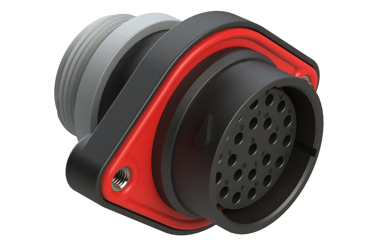 AHDP02-24-23ST-STA 23 Position Panel Mount Receptacle, Socket, Shell Size 24, Thin Diameter Seal (Grey Adapter), Small Thread Adapter