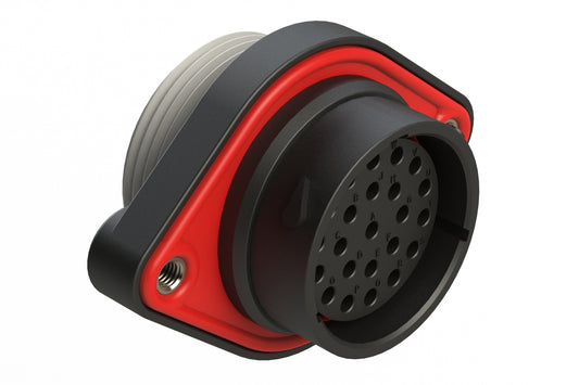 AHDP02-24-23ST-WTA 23 Position Panel Mount Receptacle, Socket, Shell Size 24,Plastic, Thin Diameter Seal (Grey Adapter), Wide Thread Adapter (WTA)