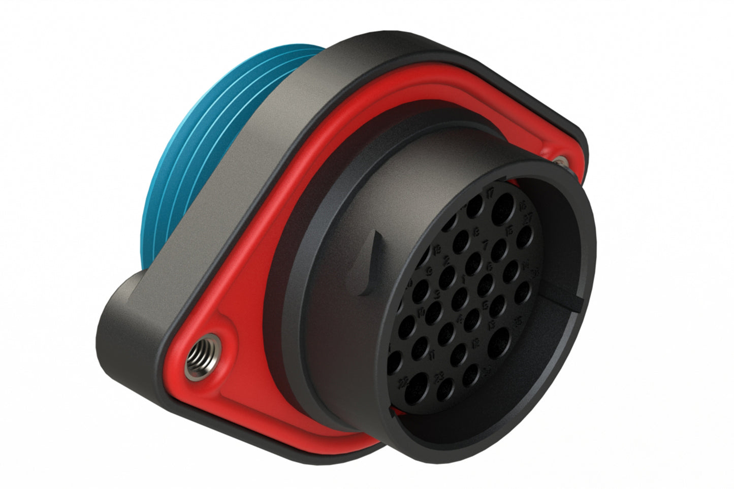 AHDP02-24-27SR-WTA 27 Position Panel Mount Receptacle, Socket, Shell Size 24, Reduced Diameter Seal (Blue Adapter), Wide Thread Adapter