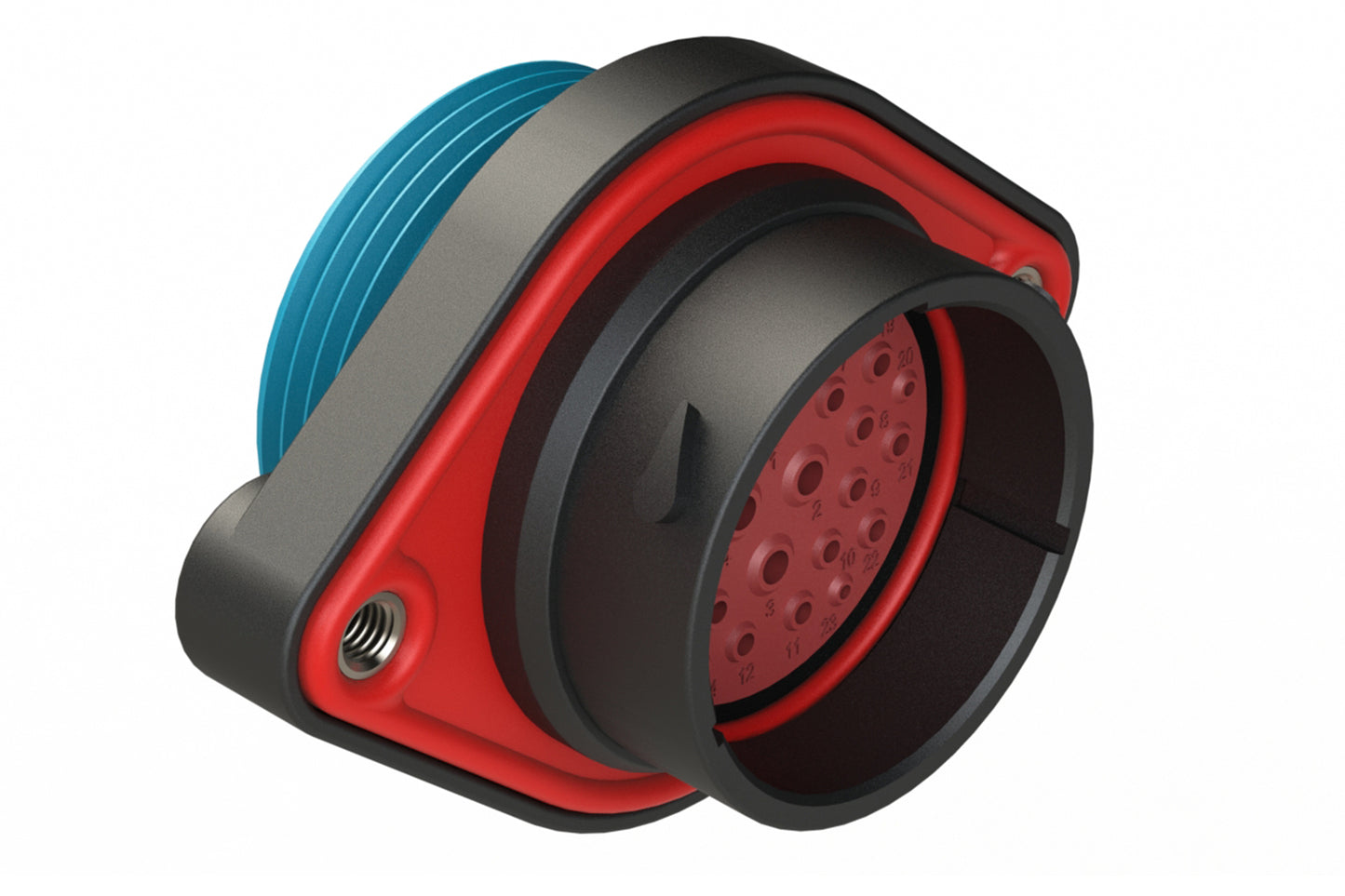 AHDP02-24-29PR-WTA 29 Position Panel Mount Receptacle, Pin, Shell Size 24, Reduced Diameter Seal (Blue Adapter), Wide Thread Adapter