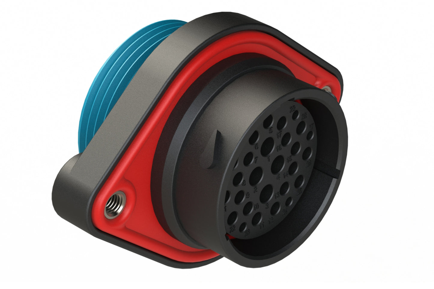 AHDP02-24-29SR-WTA 29 Position Panel Mount Receptacle, Socket, Shell Size 24, Reduced Diameter Seal (Blue Adapter), Wide Thread Adapter