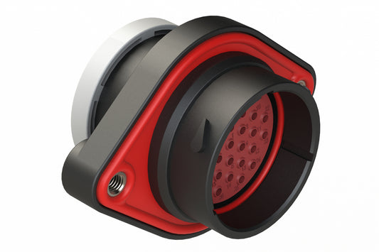 AHDP02-24-31PT-BRA 31 Position Panel Mount Receptacle, Pin, Shell Size 24, Thin Diameter Seal (Grey Adapter), Backshell Ring Adapter