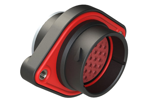 AHDP02-24-31PT-SRA 31 Position Sealed Panel Mount Receptacle, Pin, Shell Size 24, Thin Diameter Seal, Smooth Ring Adapter