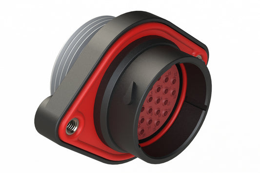 AHDP02-24-31PT-WTA 31 Position Panel Mount Receptacle, Pin, Shell Size 24, Thin Diameter Seal (Grey Adapter), Wide Thread Adapter