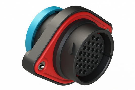 AHDP02-24-31SR-BRA 31 Position Panel Mount Receptacle, Socket, Shell Size 24, Reduced Diameter Seal (Blue Adapter), Backshell Ring Adapter