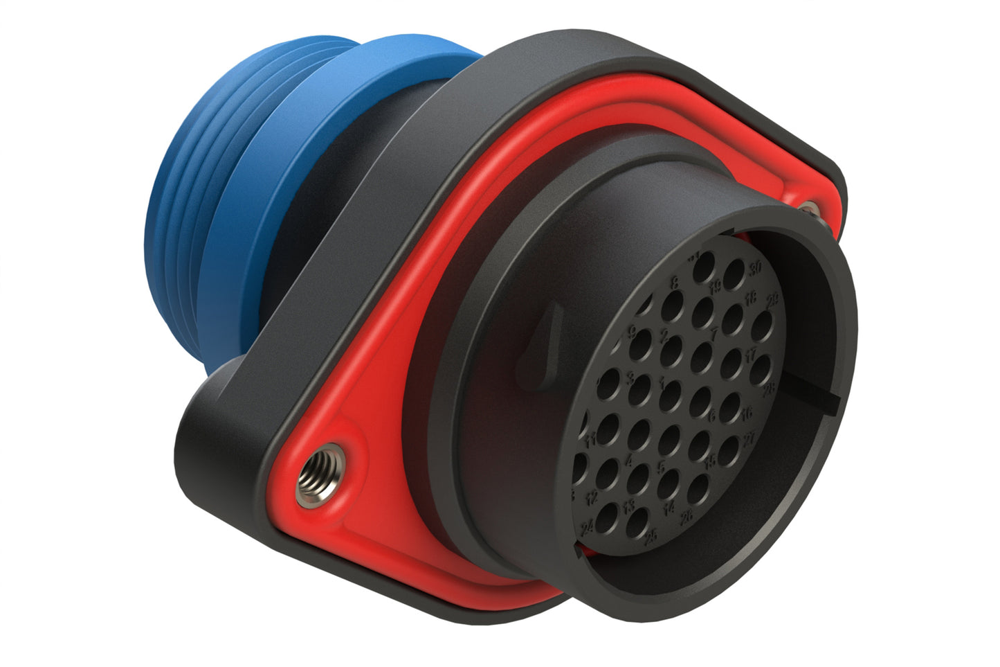 AHDP02-24-31SR-STA 31 Position Panel Mount Receptacle, Socket, Shell Size 24, Reduced Diameter Seal (Blue Adapter), Small Thread Adapter