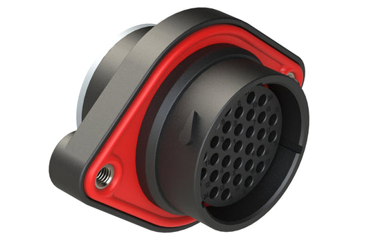 AHDP02-24-31ST-SRA 31 Position Sealed Panel Mount Receptacle, Socket, Shell Size 24,Thin Diameter Seal, Smooth Ring Adapter