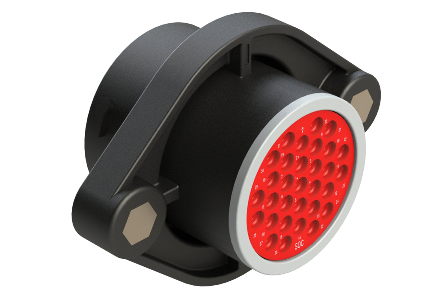 AHDP02-24-31ST-SRA 31 Position Sealed Panel Mount Receptacle, Socket, Shell Size 24,Thin Diameter Seal, Smooth Ring Adapter