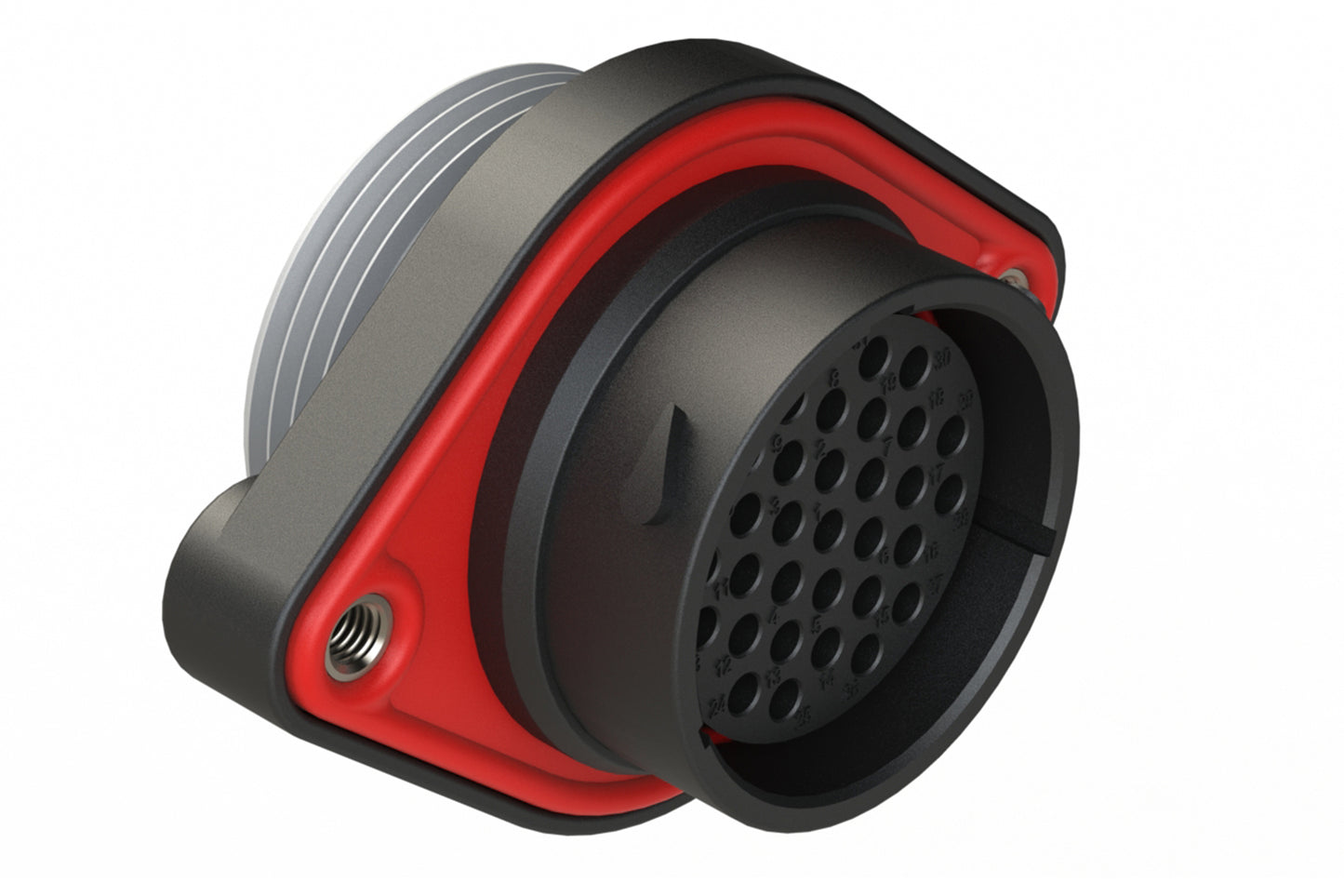 AHDP02-24-31ST-WTA 31 Position Panel Mount Receptacle, Socket, Shell Size 24, Thin Diameter Seal (Grey Adapter), Wide Thread Adapter