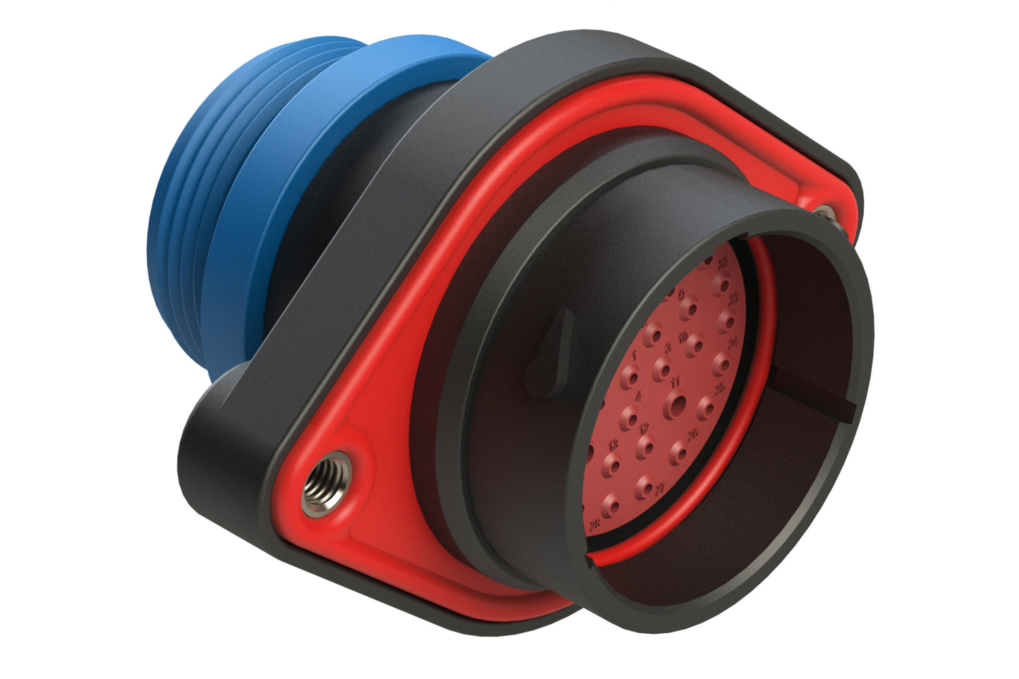 AHDP02-24-35PR-STA 35 Position Panel Mount Receptacle, Pin, Shell Size 24, Reduced Diameter Seal (Blue Adapter), Small Thread Adapter