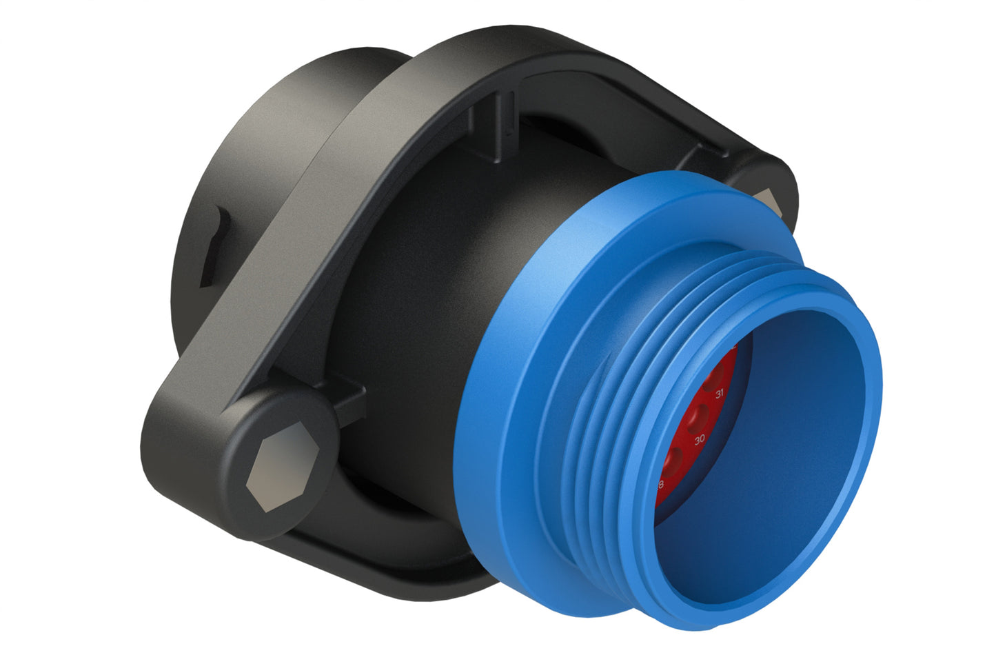 AHDP02-24-35PR-STA 35 Position Panel Mount Receptacle, Pin, Shell Size 24, Reduced Diameter Seal (Blue Adapter), Small Thread Adapter