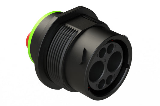 AHDP04-18-06PN-SRA 6 Position Receptacle, Pin, Shell Size 18, Normal Diameter Sea (Green Adapter)l, Smooth Ring Adapter. HDP24-18-6PN