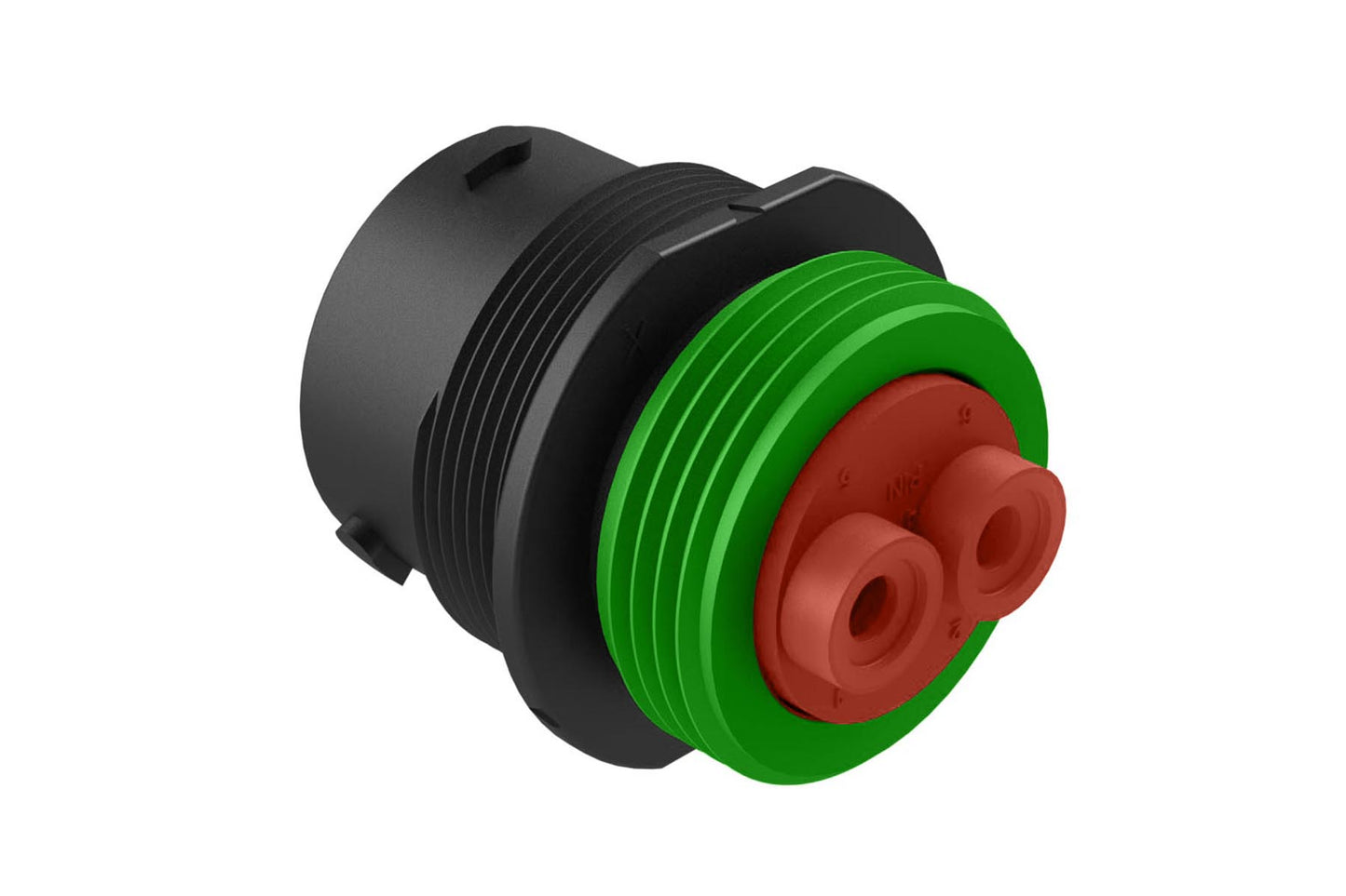 AHDP04-18-06SN-WTA 6 Position Receptacle, Socket, Shell Size 18, Normal Diameter Seal (Green Adapter), Wide Thread Adapter. HDP24-18-6SN-L024
