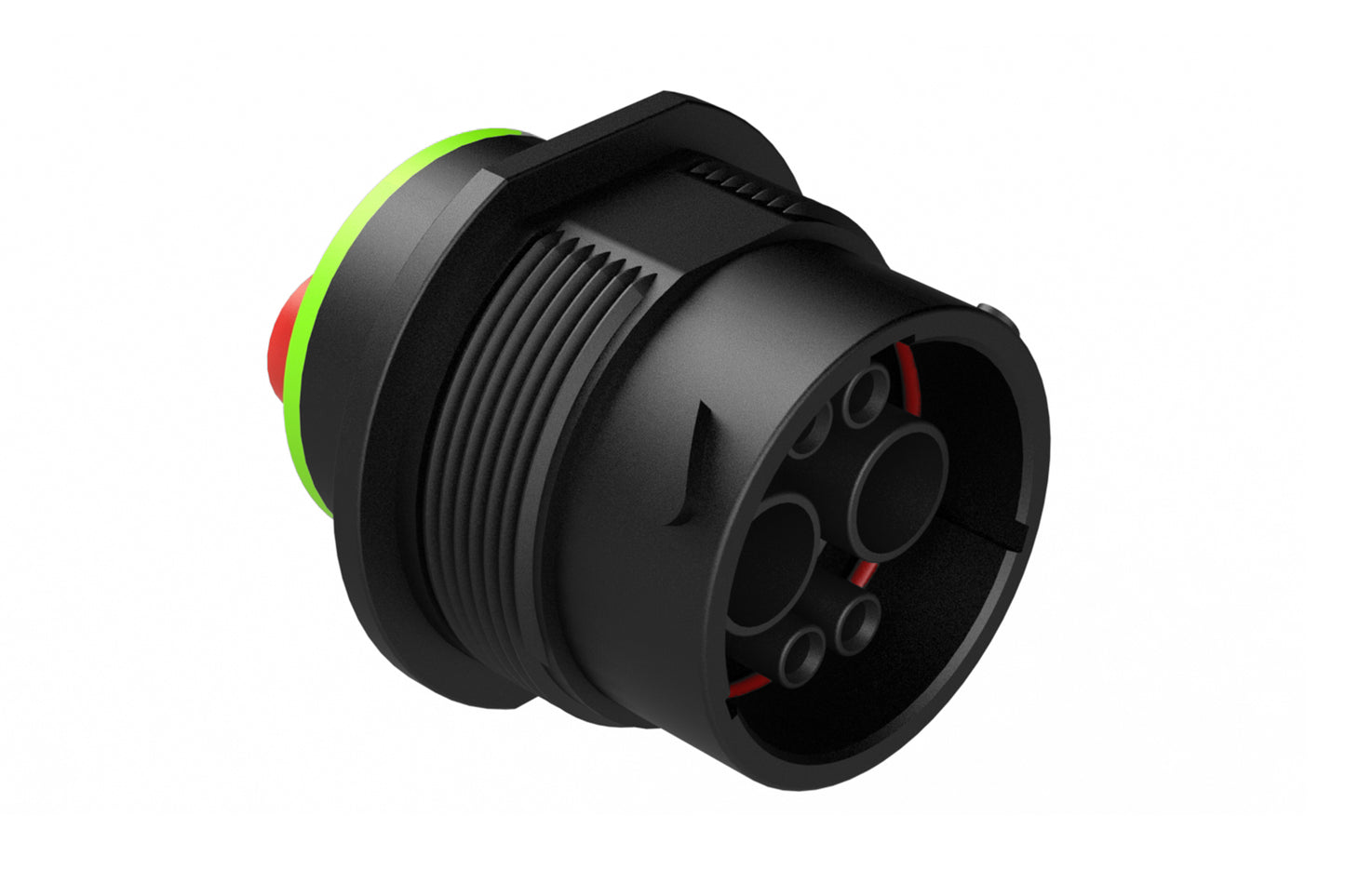 AHDP04-18-06SN-SRA 6 Position Receptacle, Socket, Shell Size 18, Normal Diameter Seal (Green Adapter), Smooth Ring Adapter. HDP24-18-6SN