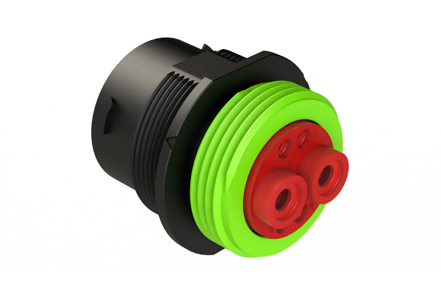 AHDP04-18-06SN-WTAC030 2 Position Receptacle, Socket, Shell Size 18, Normal Diameter Seal (Green Adapter), Wide Thread Adapter. HDP24-18-6SN-C030