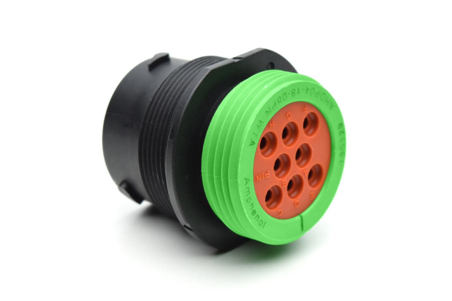 AHDP04-18-08PN-WTA 8 Position Receptacle, Pin, Shell Size 18, Normal Diameter Seal (Green Adapter), Wide Thread Adapter. HDP24-18-8PN-L024