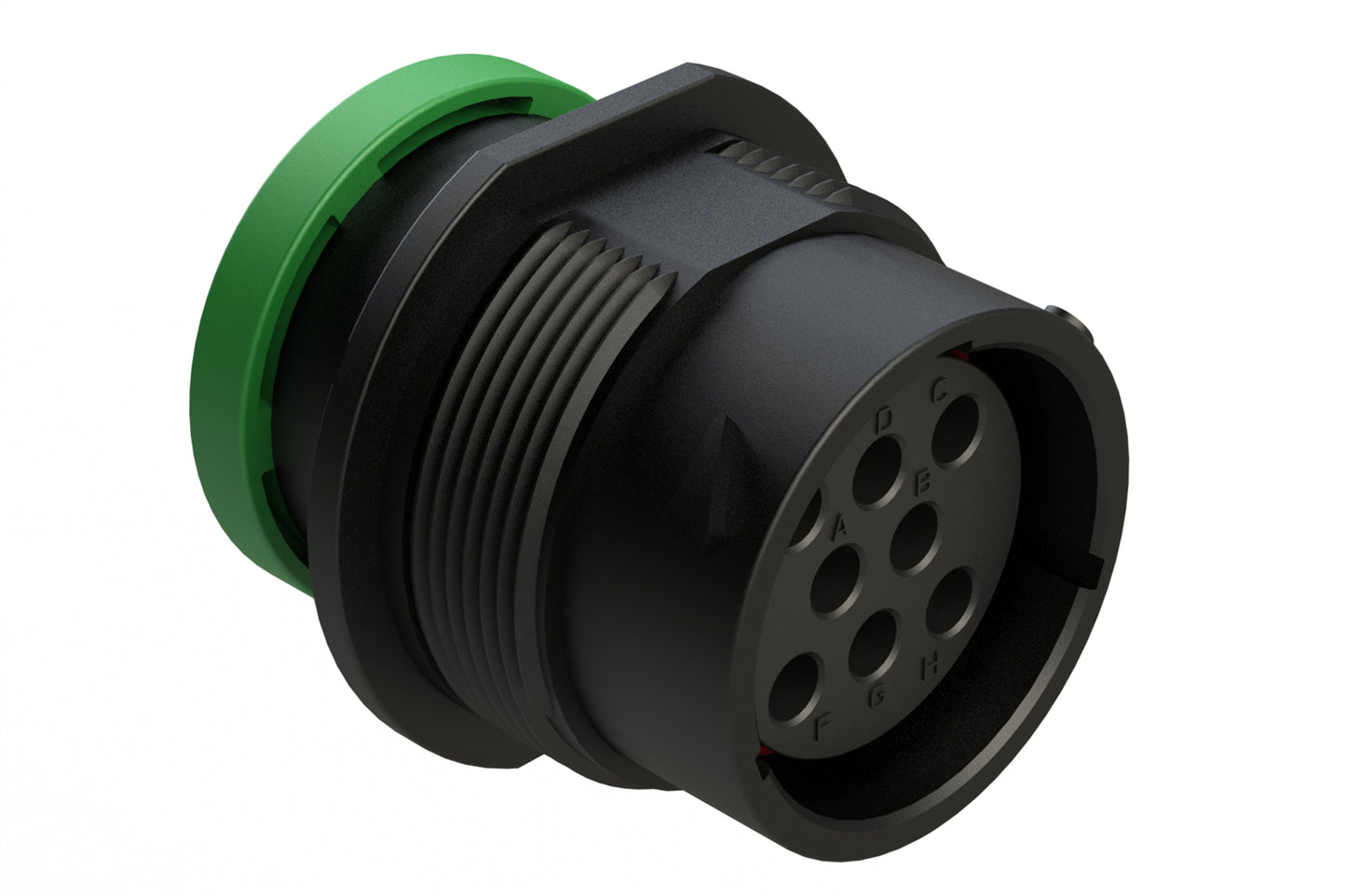 AHDP04-18-08SN-BRA 8 Position Receptacle, Socket, Shell Size 18, Normal Diameter Seal (Green Adapter), Backshell Ring Adapter. HDP24-18-8SN-L017