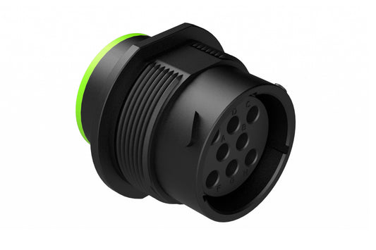 AHDP04-18-08SN-SRA 8 Position Receptacle, Socket, Shell Size 18, Normal Diameter Seal (Green Adapter), Smooth Ring Adapter. HDP24-18-8SN