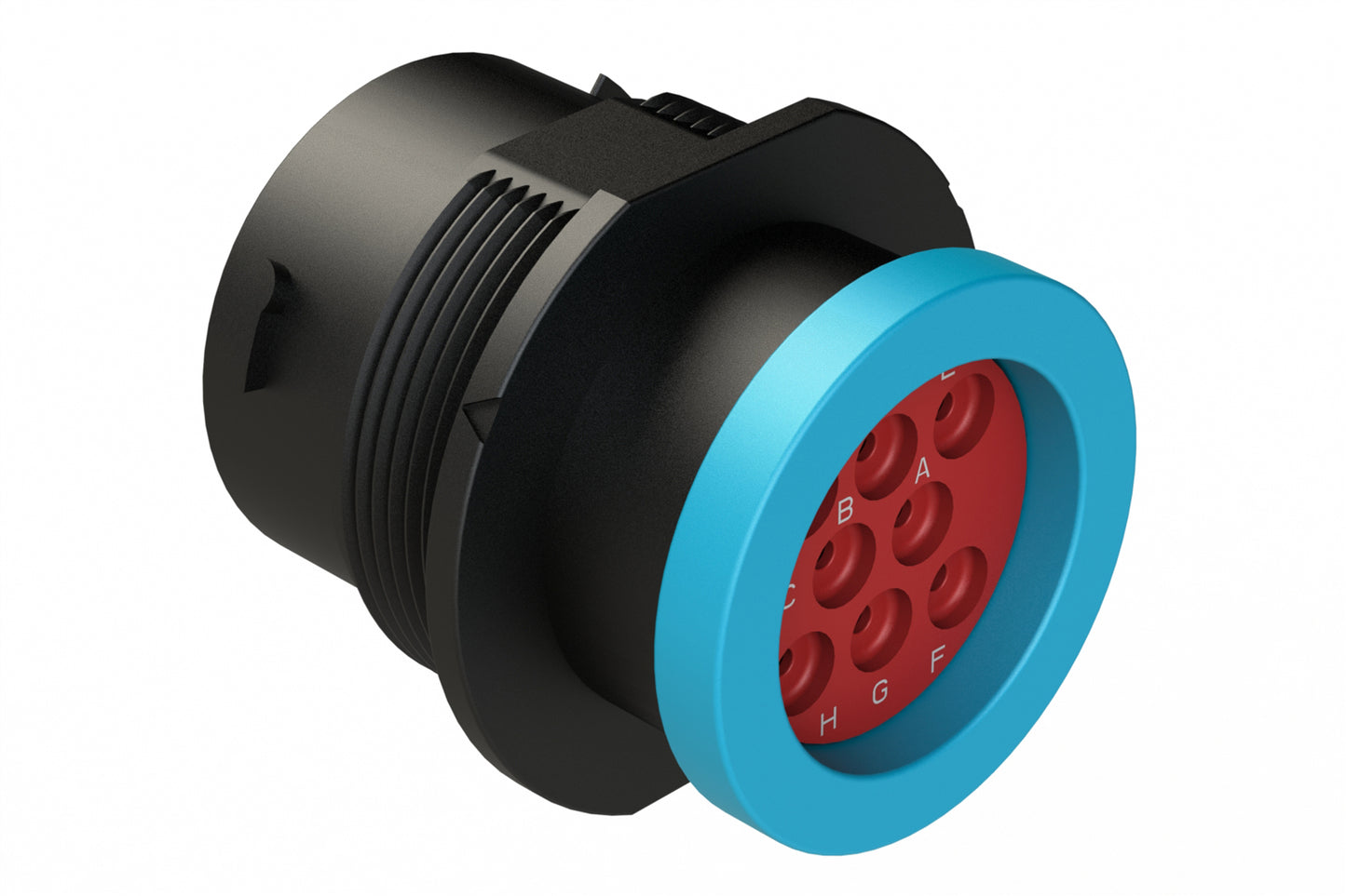 AHDP04-18-08SR-BRA 8 Position Receptacle, Socket, Shell Size 18, Reduced Diameter Seal (Blue Adapter), Backshell Ring Adapter