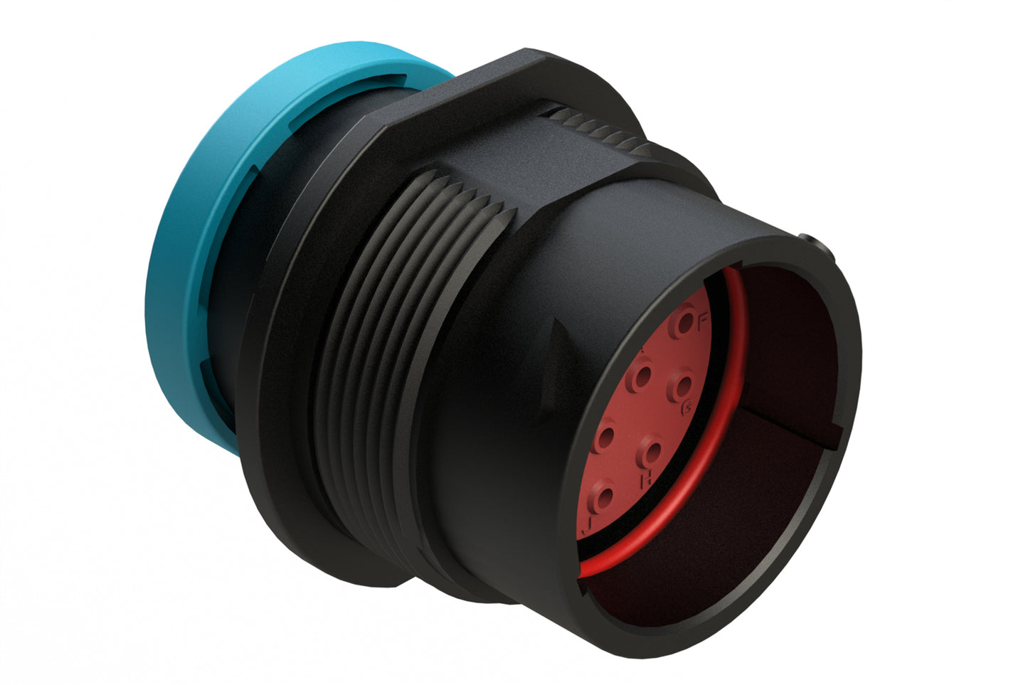 AHDP04-18-14PR-BRA 14 Position Receptacle, Pin, Shell Size 18, Reduced Diameter Seal (Blue Adapter), Backshell Ring Adapter. HDP24-18-14PE-L017