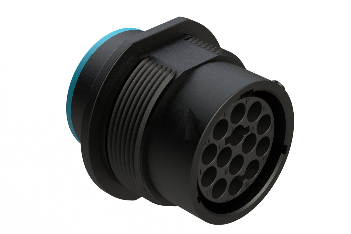 AHDP04-18-14PR-C041 14 Position Receptacle, Pin, Shell Size 18, Reduced Diameter Rear Seal (Blue Adapter), Smooth Ring Adapter, C041 w Diagnostic Keying. HDP24-18-14PE-C041