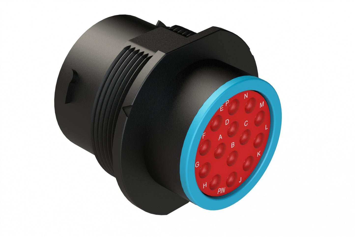 AHDP04-18-14PR-C041 14 Position Receptacle, Pin, Shell Size 18, Reduced Diameter Rear Seal (Blue Adapter), Smooth Ring Adapter, C041 w Diagnostic Keying. HDP24-18-14PE-C041