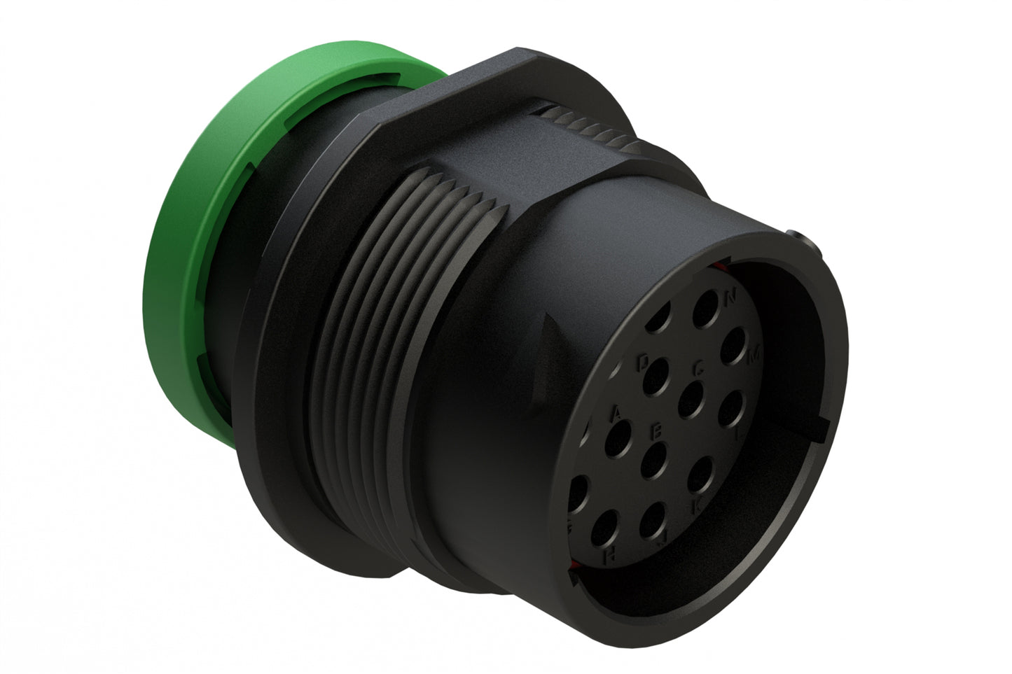 AHDP04-18-14SN-BRA 14 Position Receptacle, Socket, Shell Size 18, Normal Diameter Seal (Green Adapter), Backshell Ring Adapter. HDP24-18-14SN-L017