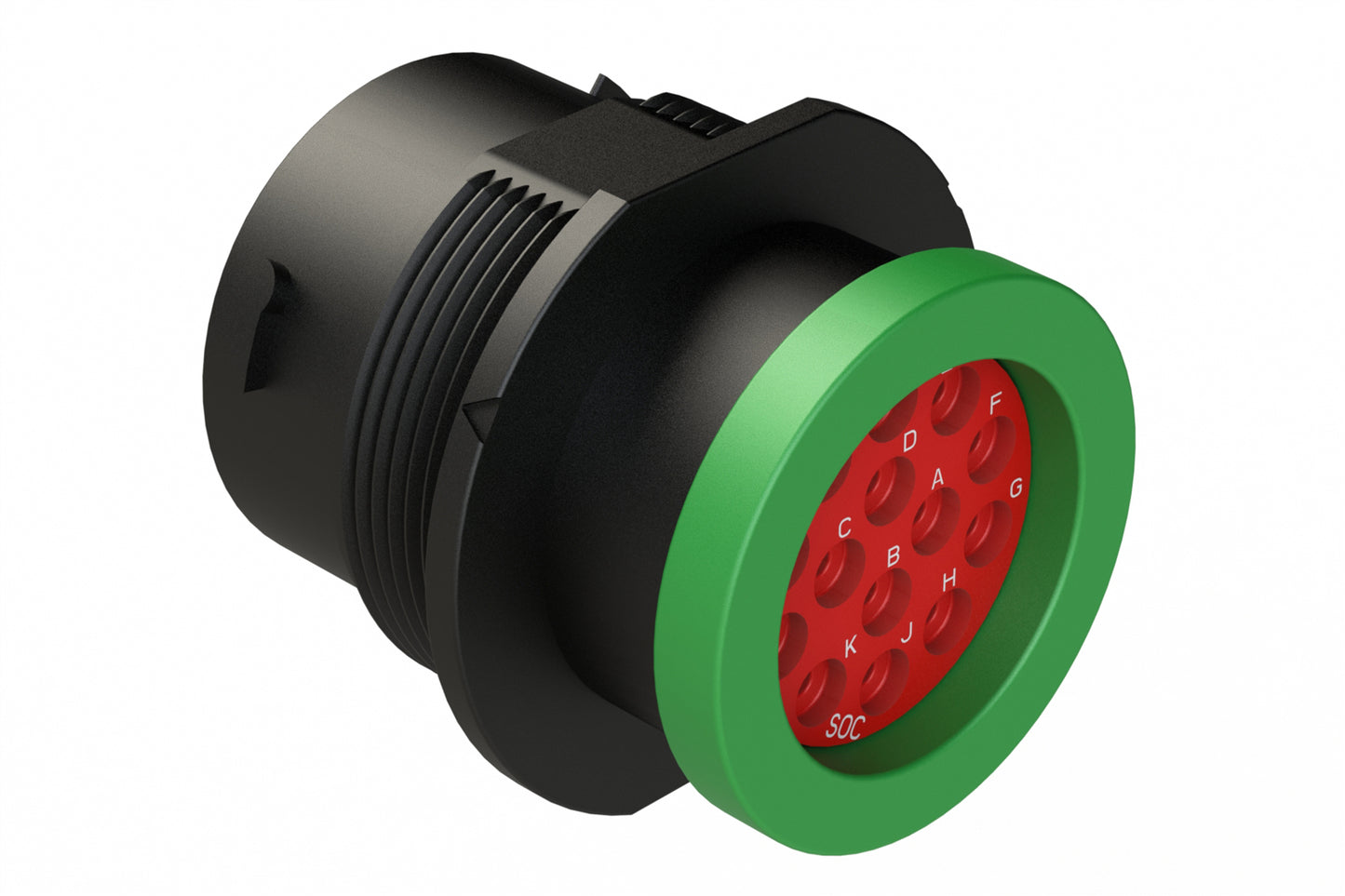 AHDP04-18-14SN-BRA 14 Position Receptacle, Socket, Shell Size 18, Normal Diameter Seal (Green Adapter), Backshell Ring Adapter. HDP24-18-14SN-L017