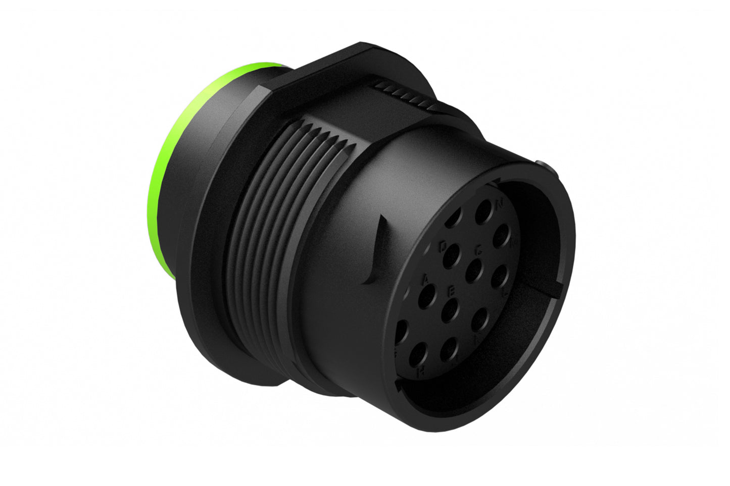 AHDP04-18-14SN-SRA 14 Position Receptacle, Socket, Shell Size 18, Normal Diameter Seal (Green Adapter), Smooth Ring Adapter. HDP24-18-14SN