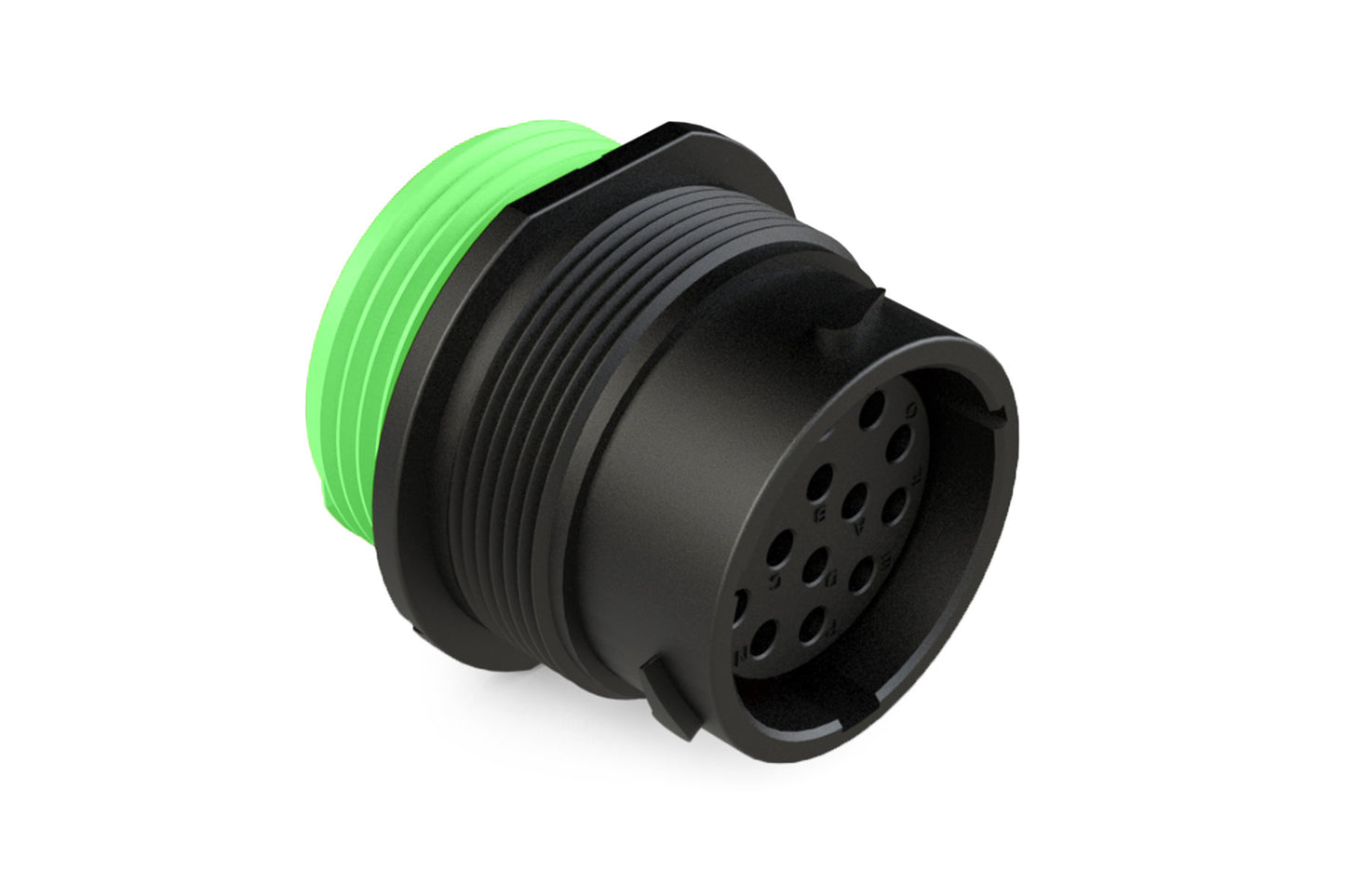 AHDP04-18-14SN-WTA 14 Position Receptacle, Socket, Shell Size 18, Normal Diameter Seal (Green Adapter), Wide Thread Adapter. HDP24-18-14SN-L024