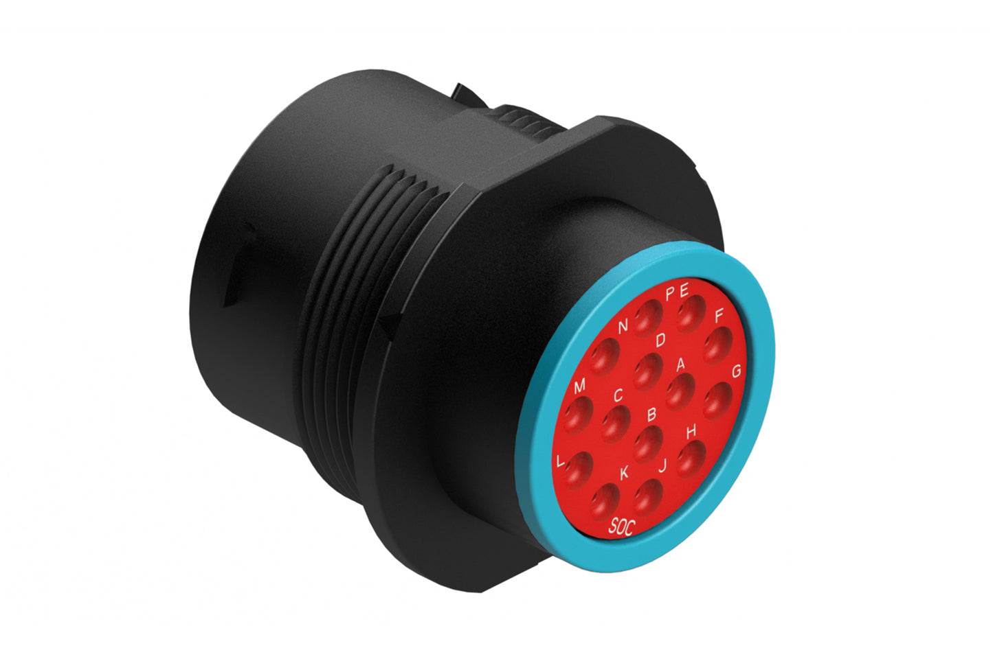 AHDP04-18-14SR-SRA 14 Position Receptacle, Socket, Shell Size 18, Reduced Diameter Seal (Blue Adapter), Smooth Ring Adapter. HDP24-18-14SE