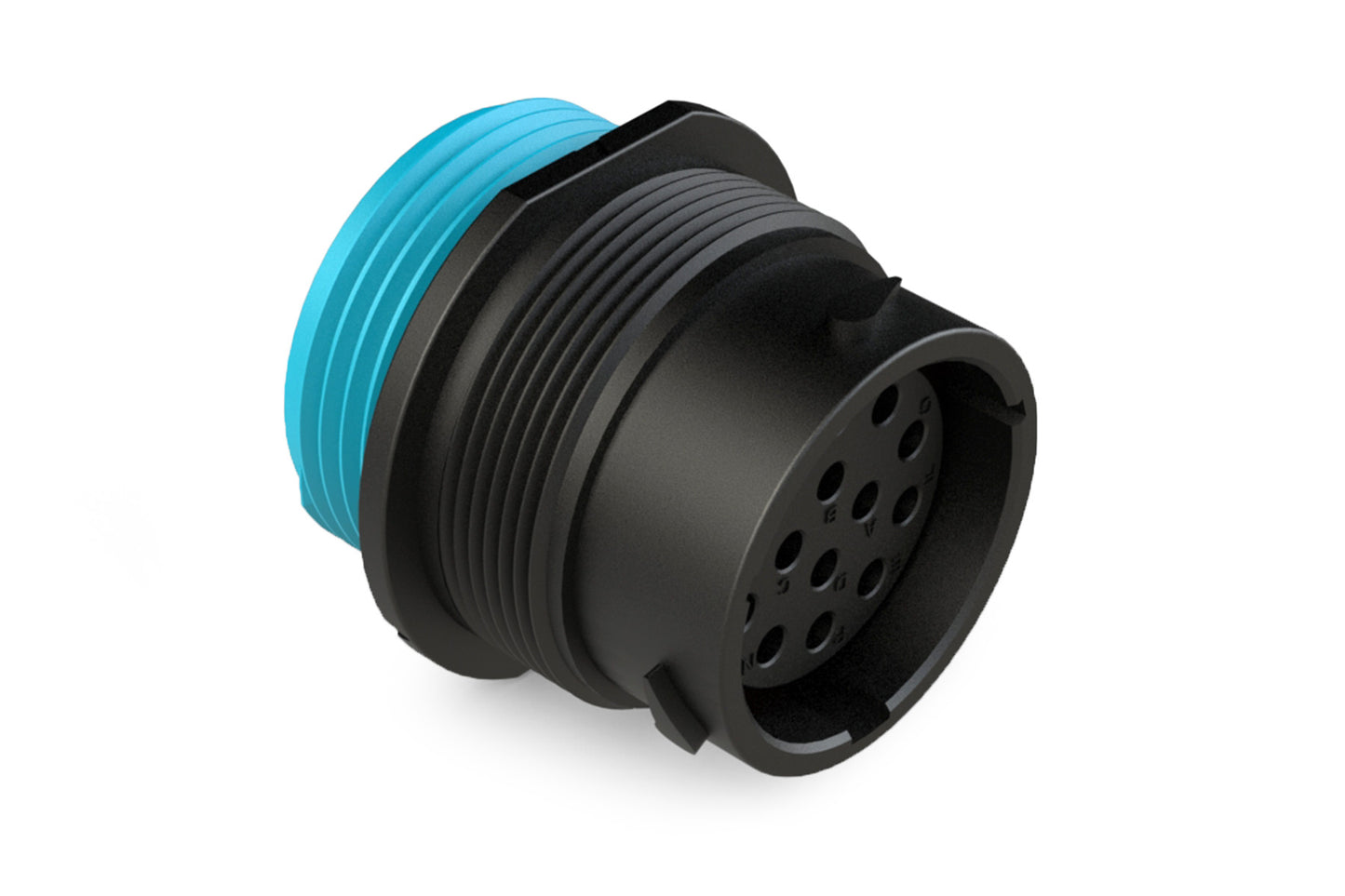 AHDP04-18-14SR-WTA 14 Position Receptacle, Socket, Shell Size 18, Reduced Diameter Seal (Blue Adapter), Wide Thread Adapter. HDP24-18-14SE-L024