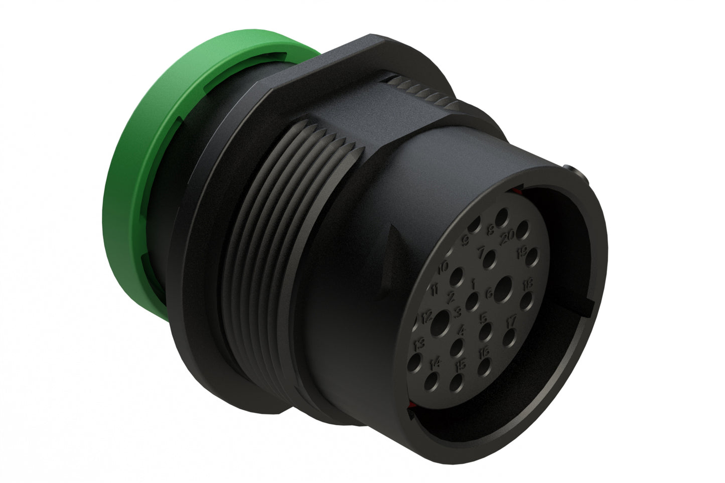 AHDP04-18-20SN-BRA 20 Position Receptacle, Socket, Shell Size 18, Normal Diameter Seal (Green Adapter), Backshell Ring Adapter