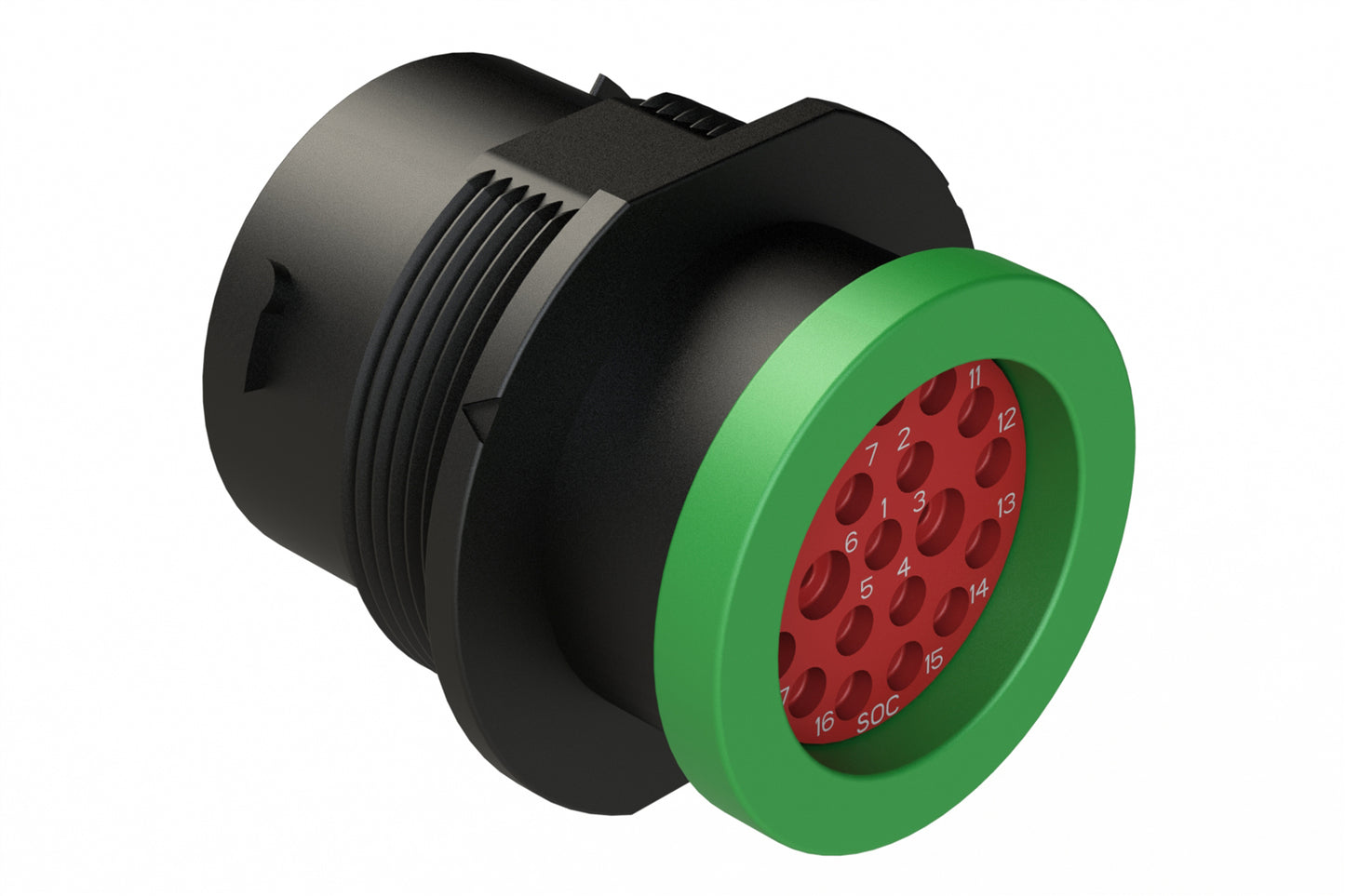 AHDP04-18-20SN-BRA 20 Position Receptacle, Socket, Shell Size 18, Normal Diameter Seal (Green Adapter), Backshell Ring Adapter