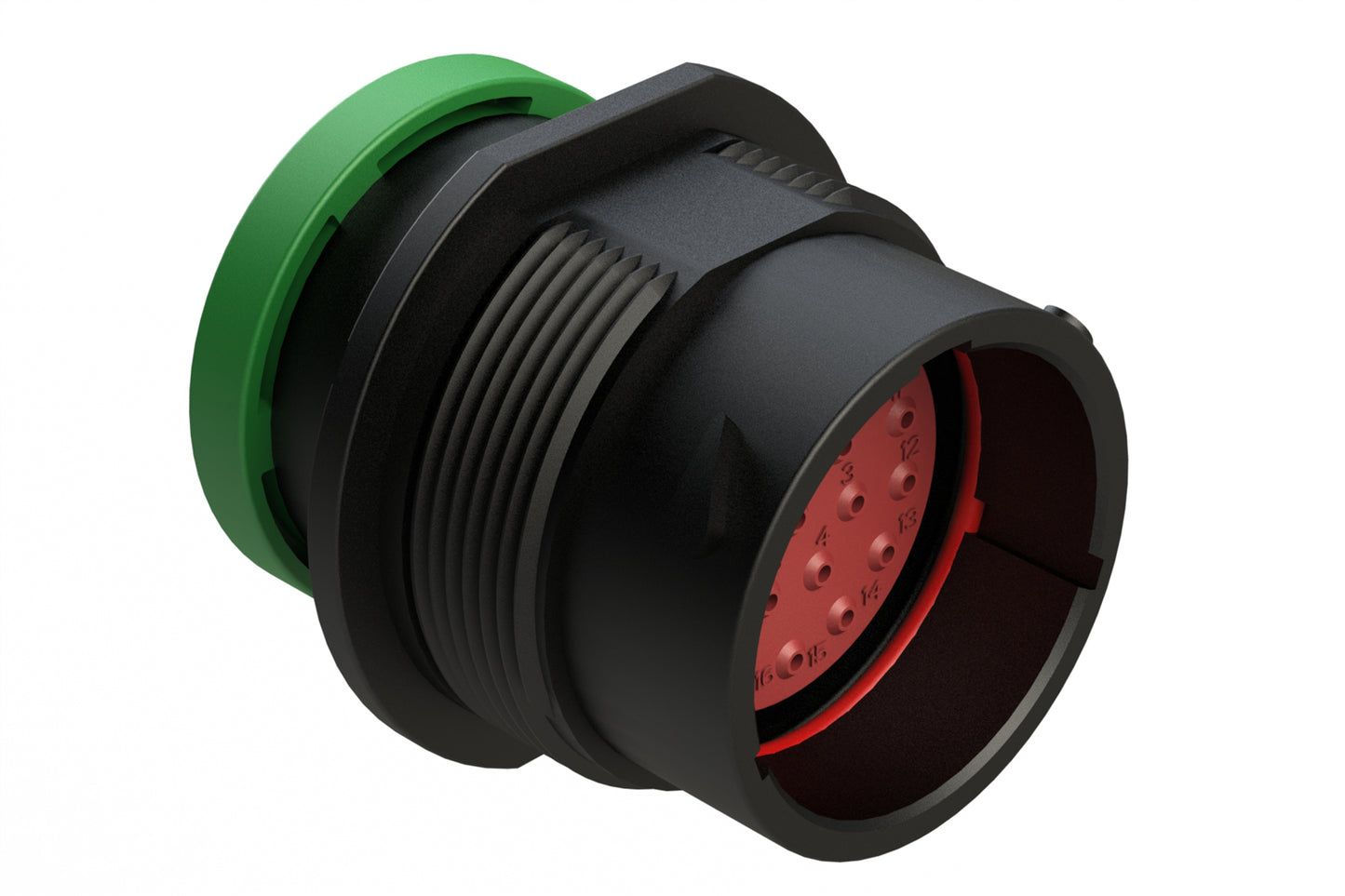 AHDP04-18-21PN-BRA 21 Position Receptacle, Pin, Shell Size 18, Normal Diameter Seal (Green Adapter), Backshell Ring Adapter. HDP24-18-21PN-L017