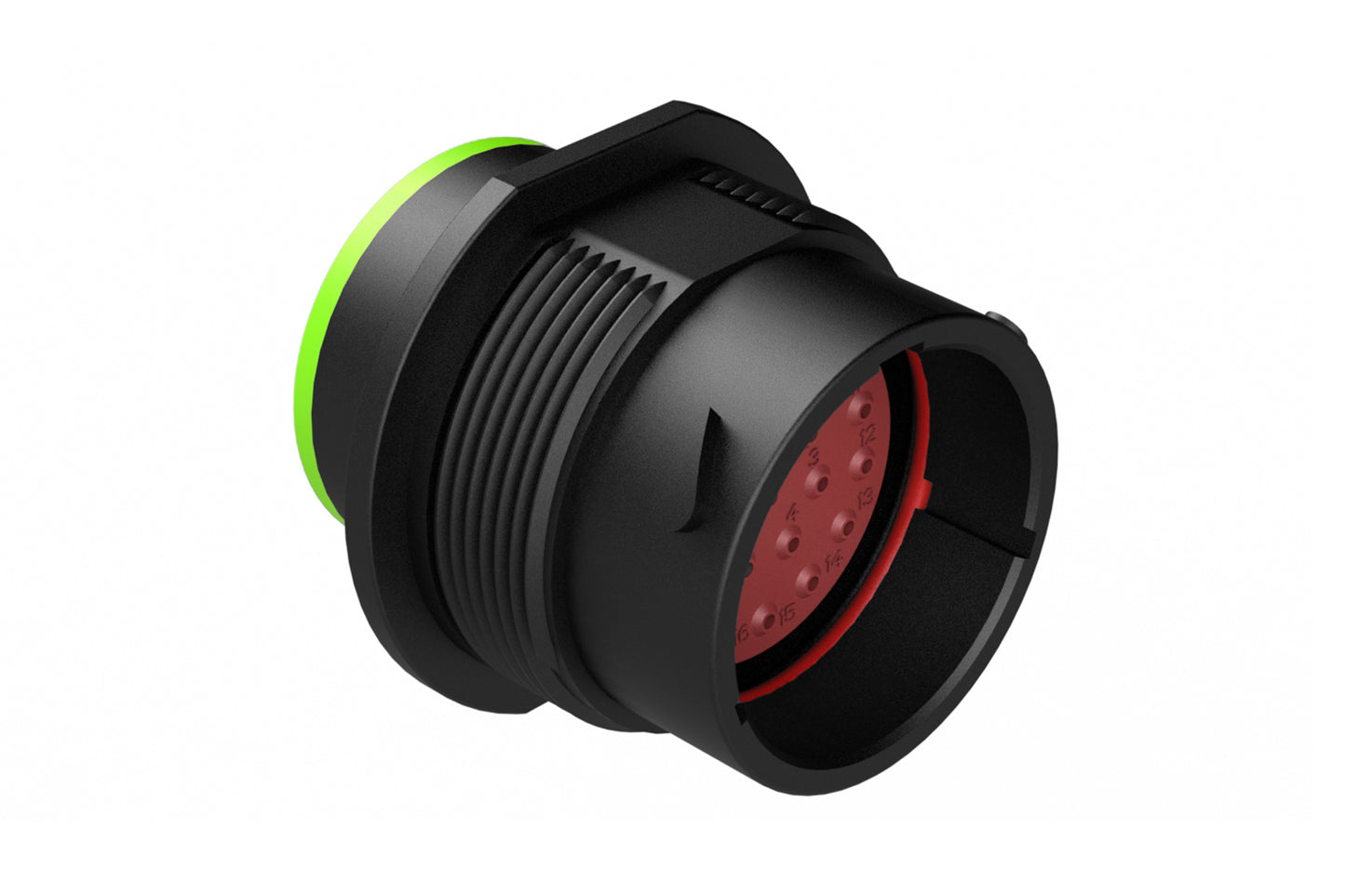 AHDP04-18-21PN-SRA 21 Position Receptacle, Pin, Shell Size 18, Normal Diameter Seal (Green Adapter), Smooth Ring Adapter. HDP24-18-21PN