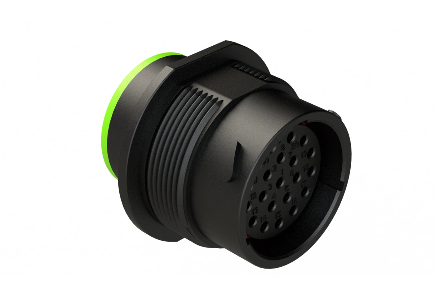 AHDP04-18-21SN-SRA 21 Position Receptacle, Socket, Shell Size 18, Normal Diameter Seal (Green Adapter), Smooth Ring Adapter. HDP24-18-21SN