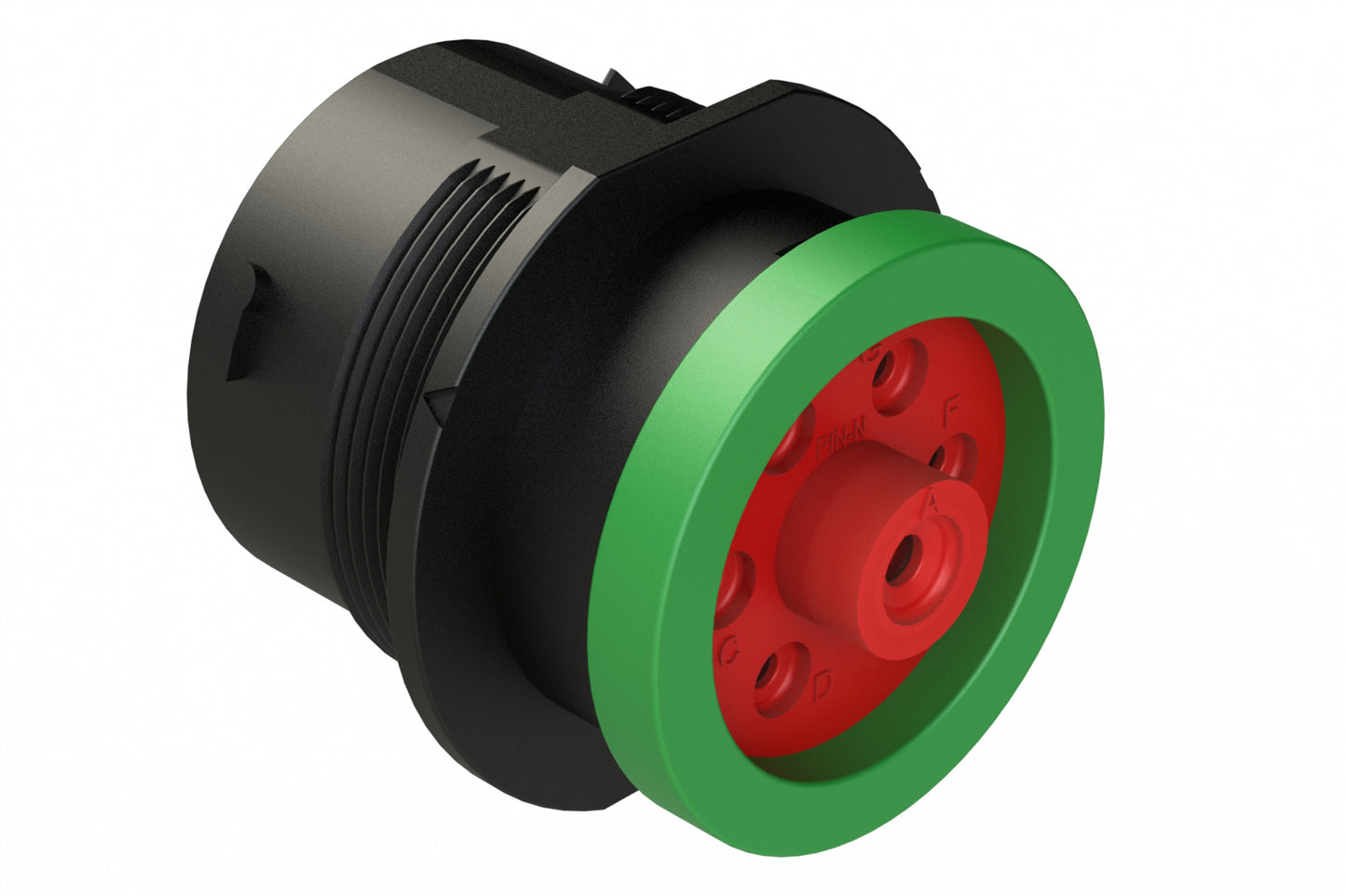 AHDP04-24-07PN-BRA 7 Position Receptacle, Pin, Shell Size 24, Normal Diameter Seal (Green Adapter), Backshell Ring Adapter