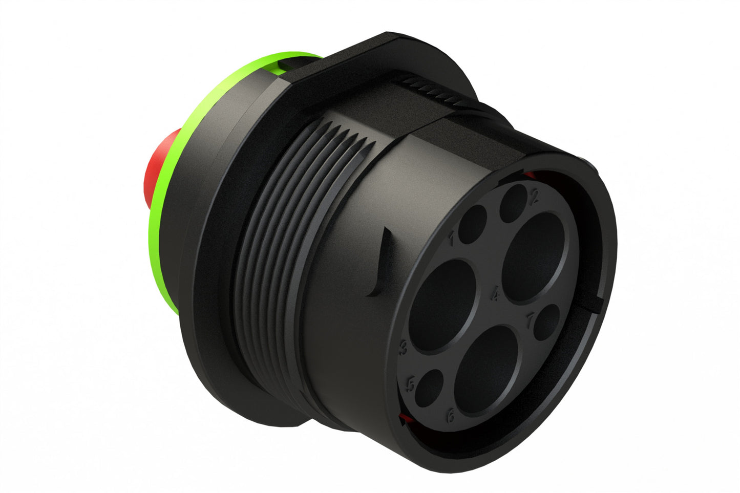 AHDP04-24-07PN-SRACL22 7 Position Receptacle, Pin, Shell Size 24, Normal Diameter Seal (Green Adapter), Smooth Ring Adapter. HDP24-24-7PN-CL22