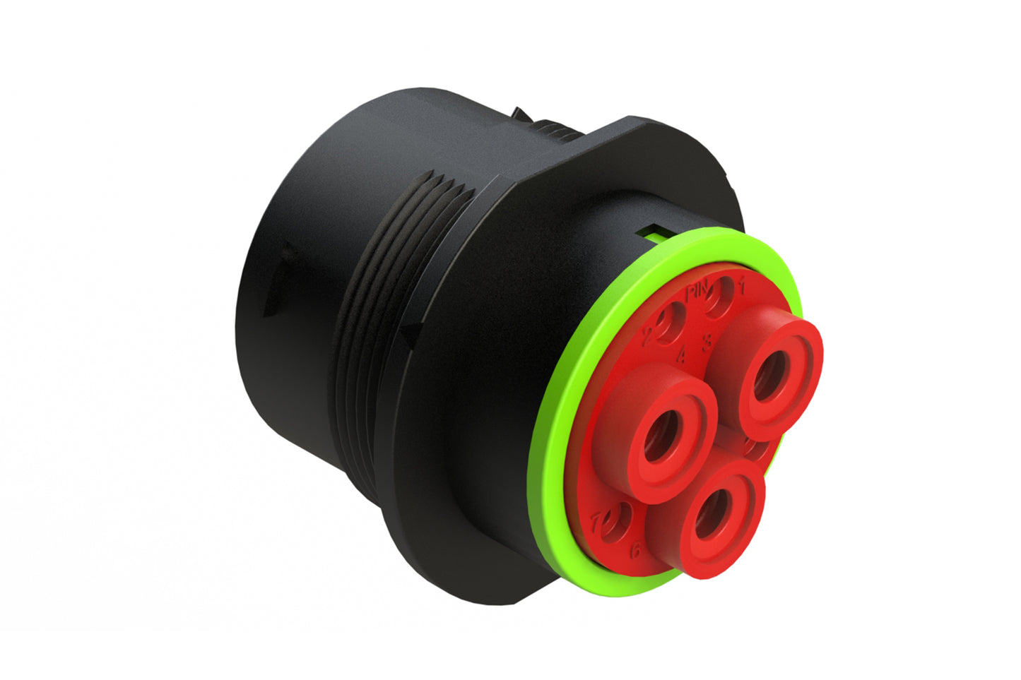 AHDP04-24-07PN-SRACL22 7 Position Receptacle, Pin, Shell Size 24, Normal Diameter Seal (Green Adapter), Smooth Ring Adapter. HDP24-24-7PN-CL22