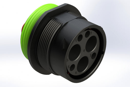 AHDP04-24-07PN-WTACL22 7 position Receptacle, Pin, Shell Size 24, Normal Diameter Seal (Green Adapter), Wide Thread Adapter. HDP24-24-7PN-CL22, HDP24-24-7PN-C038