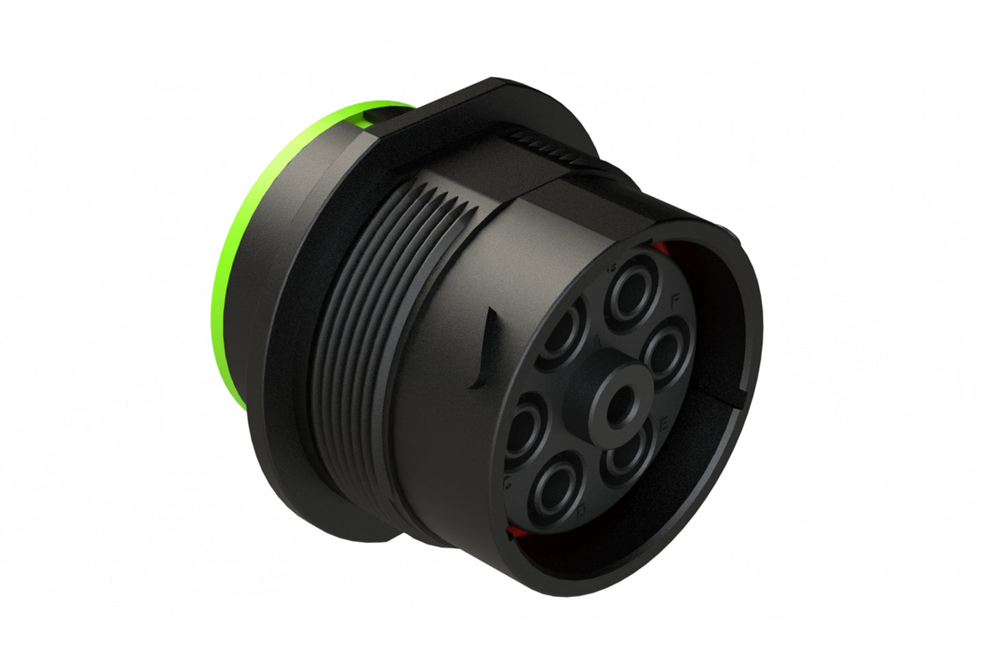 AHDP04-24-07SN-SRA 7 Position Receptacle, Socket, Shell Size 24, Normal Diameter Seal (Green Adapter), Smooth Ring Adapter