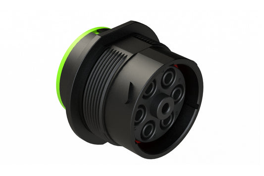 AHDP04-24-07SN-SRA 7 Position Receptacle, Socket, Shell Size 24, Normal Diameter Seal (Green Adapter), Smooth Ring Adapter