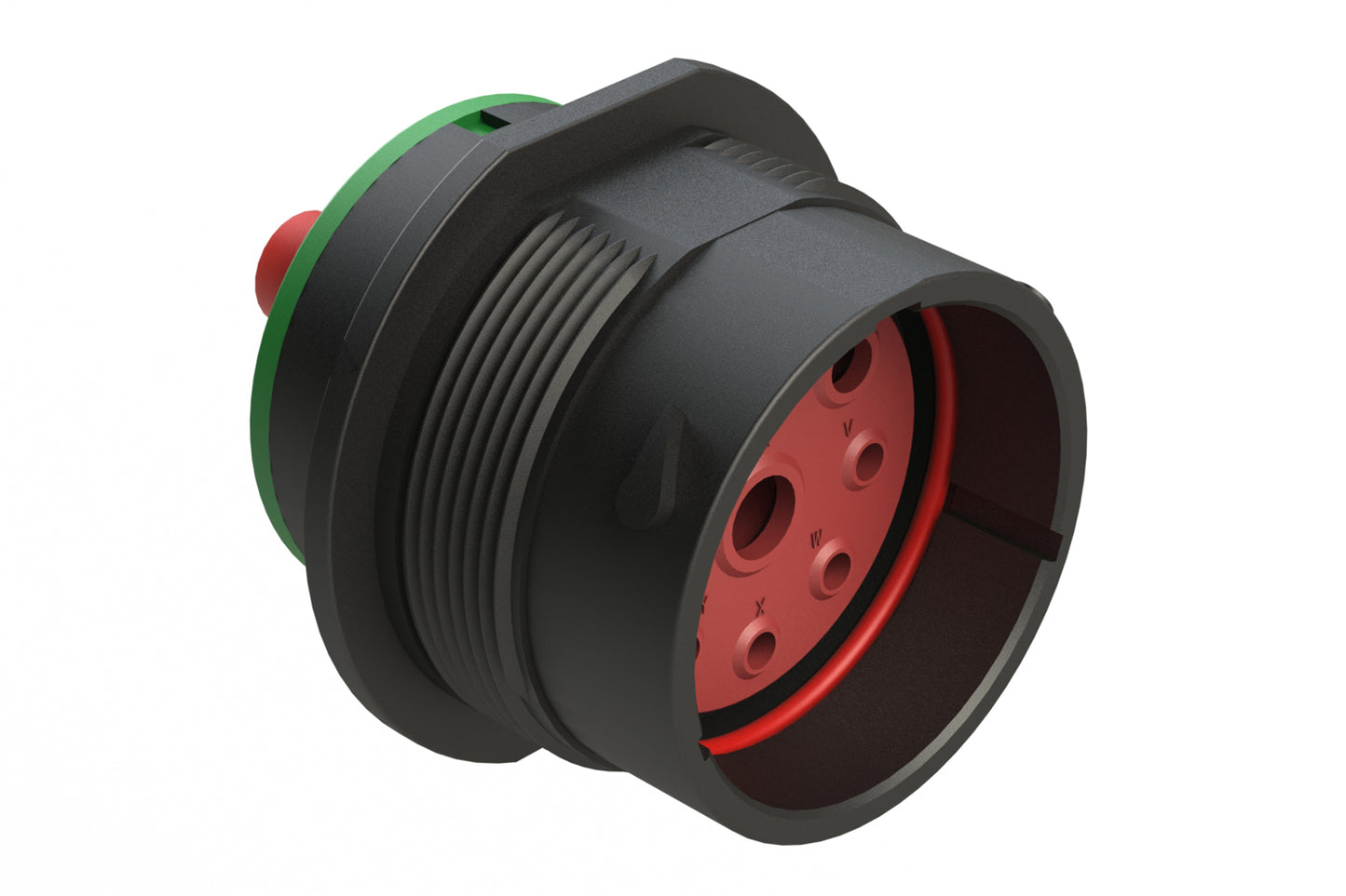 AHDP04-24-09PN-SRA 9 Position Receptacle, Pin, Shell Size 24, Normal Diameter Seal (Green Adapter), Smooth Ring Adapter. HDP24-24-9PN