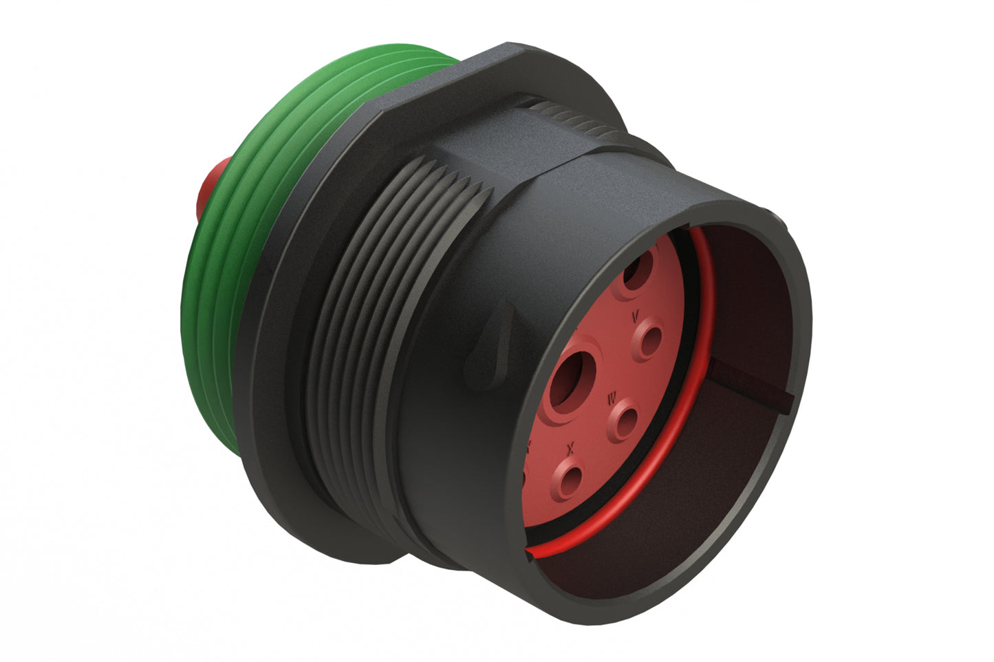 AHDP04-24-09PN-WTA 9 Position Receptacle, Pin, Shell Size 24, Normal Diameter Seal (Green Adapter), Wide Thread Adapter