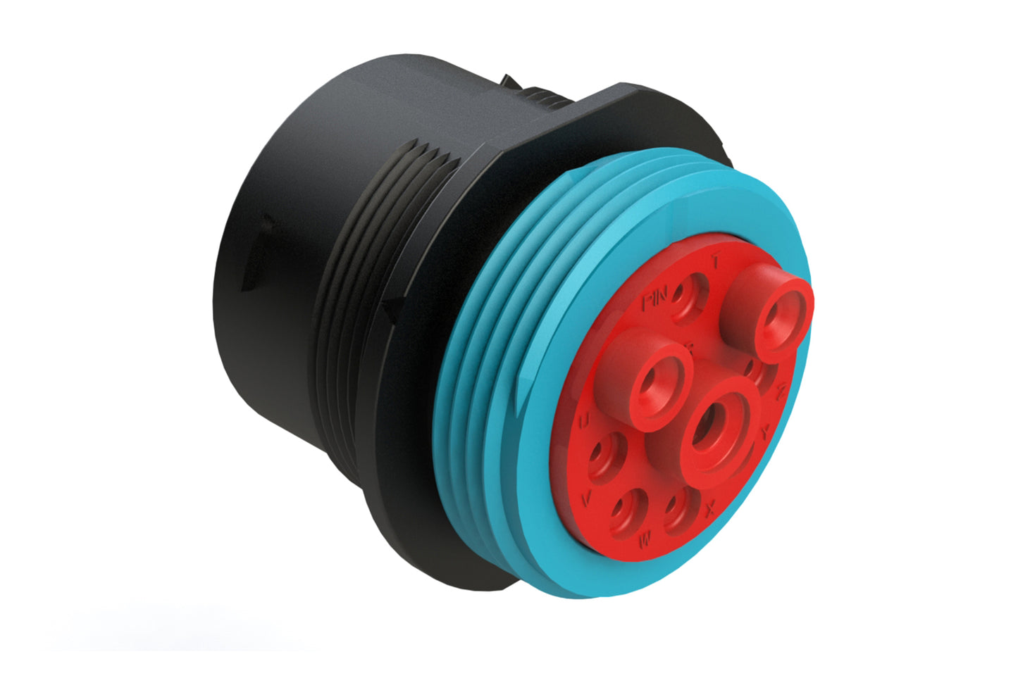 AHDP04-24-09PR-WTA 9 Position Receptacle, Pin, Shell Size 24, Reduced Diameter Seal (Blue Adapter), Wide Thread Adapter. HDP24-24-9PE-L024